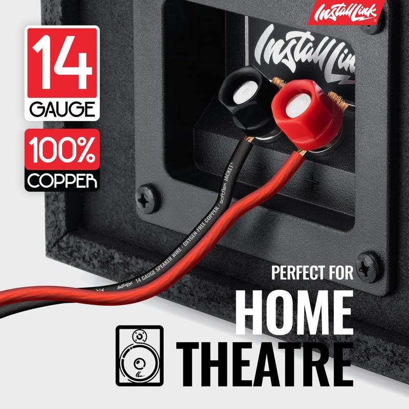 Install Link 14 AWG Gauge Speaker Wire Cable (OFC), 30-Feet, Car or Home Theater - Image 2